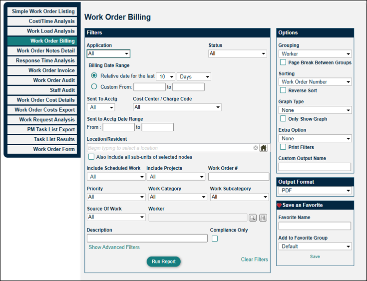 Work Order Billing